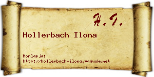 Hollerbach Ilona névjegykártya